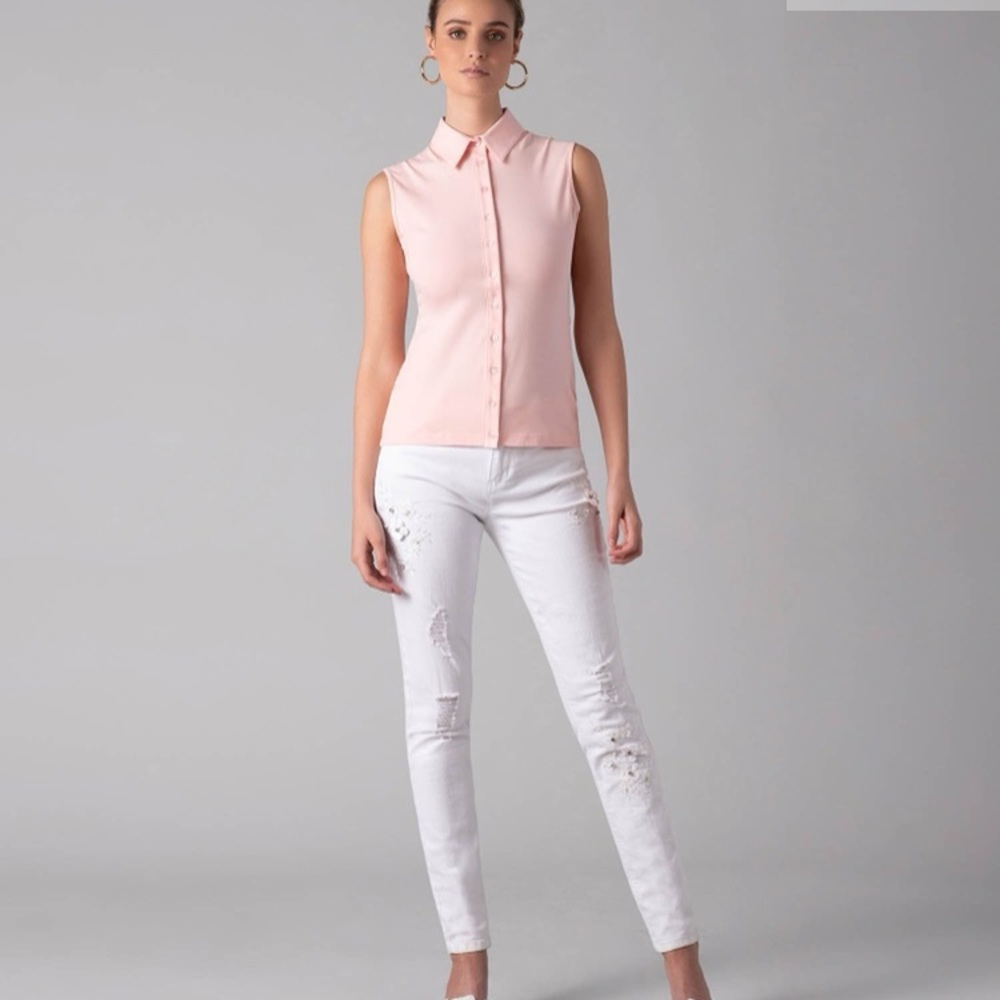 New Anne Fontaine sleeveless pink top Size 38
